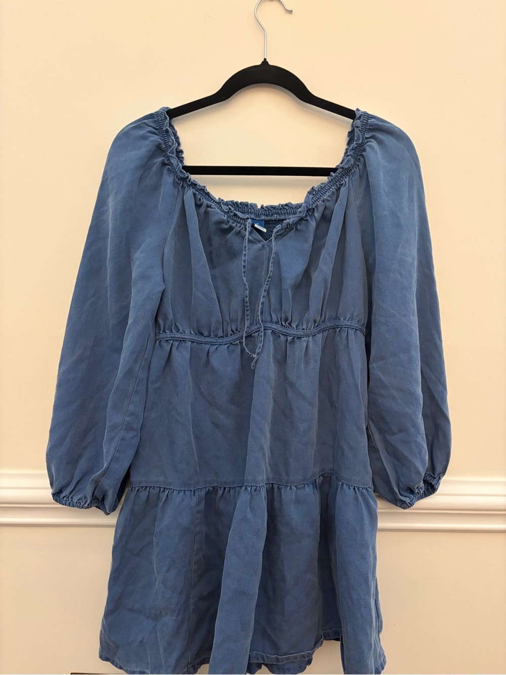 Old Navy Denim-Blue Smocked Top